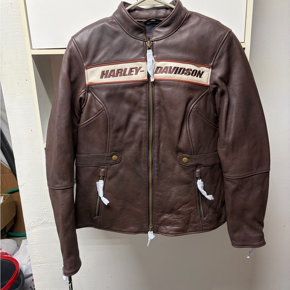 ※K o₋d₋a※HARLEY-DAVIDSON VICTORY LANE Harley Davidson Men Vintage VICTORY LANE Leather Jacket Orange